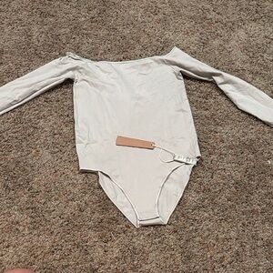 SKIMS Cream Off-Shoulder Bodysuit